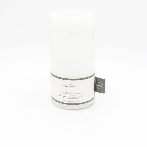 6" x 3" LED Flameless Black Wick Candle White - Picture 1 of 4